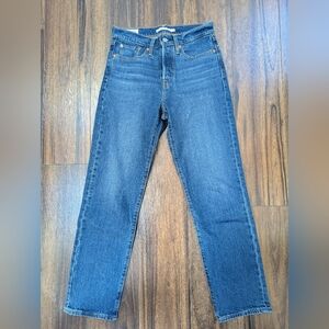 Levi's Blue Denim Jeans with Tan Leather Patch
